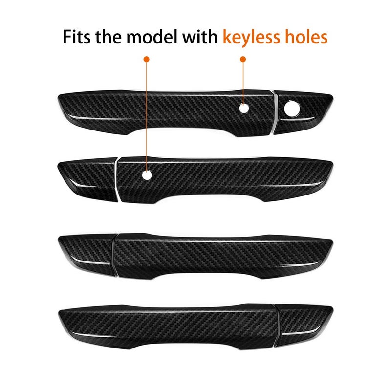 Thenice for 10th Gen Civic Carbon Fiber Grain Door Handle Cover Exterior Decoration Compatible with Honda Civic 2017 2018 2019 2020 2021 with Smart Entry Buttons - Image 2